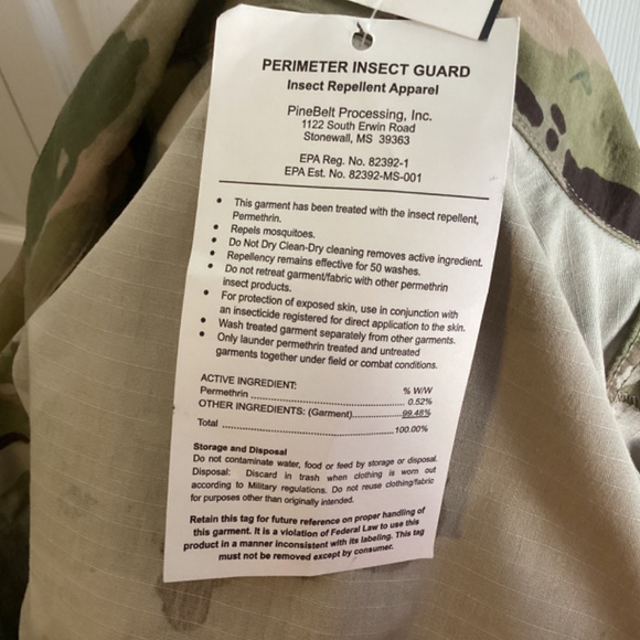 Army Combat Coat Unisex Camouflage Insect Repellent Fabric Size LG-Long - Picture 9 of 11